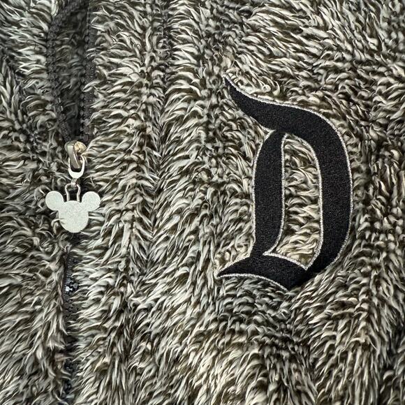 Disney Mickey Mouse Gray Sherpa Fleece Zip Up Jacket Large Disneyland Logo - Picture 6 of 6